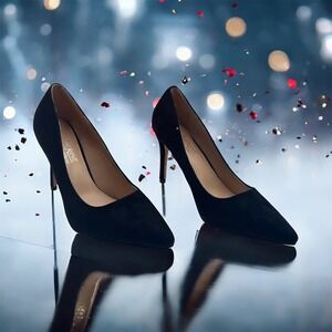 NEW Catherine Malandrino Black Suede Pointed Toe Stiletto 4" Heel Harriet Size 7